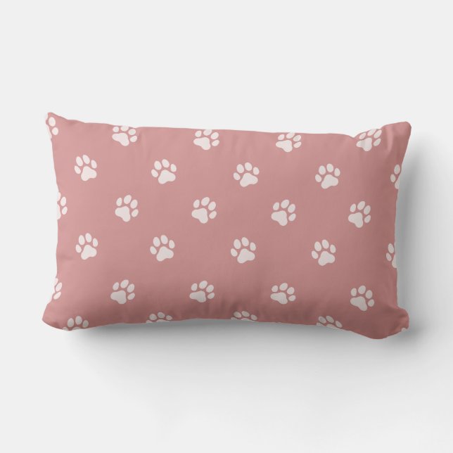 All Over Animal Paw Print Blush Pink Kussen (Achterkant)
