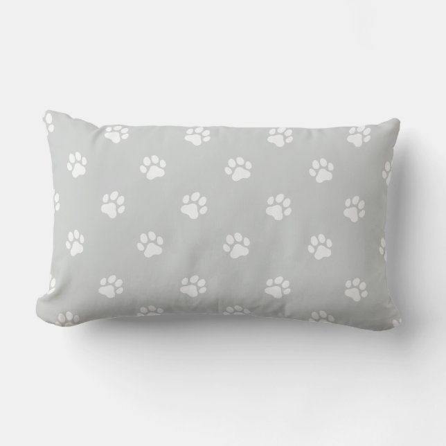 All Over Animal Paw Print Grey Kussen (Voorkant)