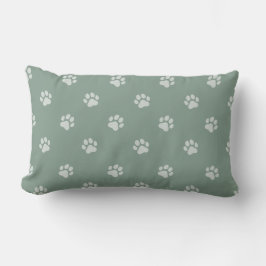 All Over Animal Paw Print Sage Green Kussen