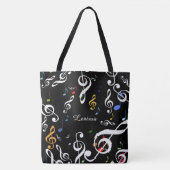 all_over Canvas tas van muzieknoten met naam (Voorkant)