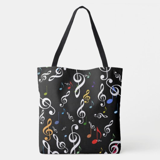 all_over Canvas tas van muzieknoten met naam (Achterkant)