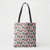 All over Christmas pattern in red and green Tote Bag (Voorkant)