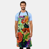 All-over-Floral tropische ventilatorafdrukken Schort (Gedragen)