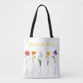 All-over geboortemaand Flower Canvas tas (Voorkant)