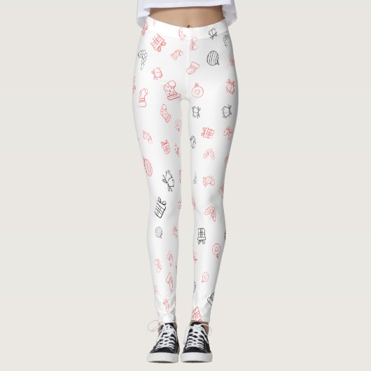 All Over Gedrukte Kerstleggings Leggings (Voorkant)