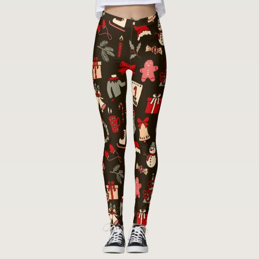 All Over Gedrukte Kerstleggings Leggings (Voorkant)