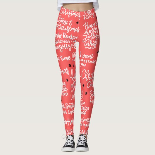 All Over Gedrukte Kerstleggings Leggings (Voorkant)