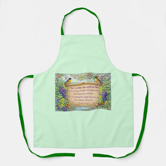 All-Over Kitchen Apron with Scripture Schort (Voorkant)