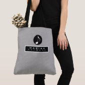All-over-muzikale, moderne black tote bag (Dichtbij)