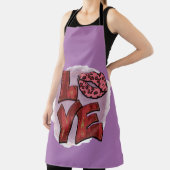 All-Over Paars Love Leppard Lips Kitchen Schort (Insitu)