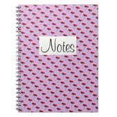 All-over papaverbloem rood op roze notitieboek (Voorkant)