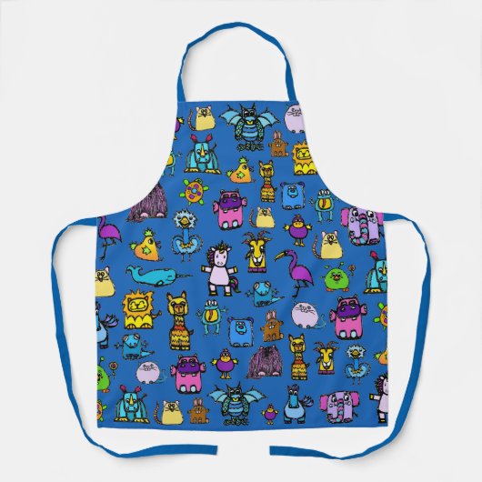All-Over Print Apron - Blue (Adult) Schort (Voorkant)