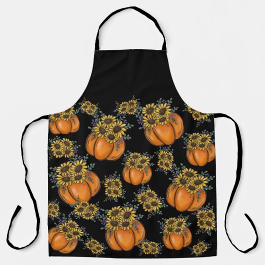 All-Over Print Apron Citrouille Avec tournesol Schort (Voorkant)