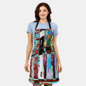 All-Over Print Apron Collapse Reflection Abstract Schort (Gedragen)