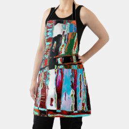 All-Over Print Apron Collapse Reflection Abstract Schort