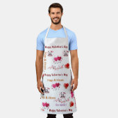 All Over Print Apron Couple Red Hearts Valentine's Schort (Gedragen)