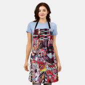 All‑Over Print Apron – Fragmented Pulse Schort (Gedragen)