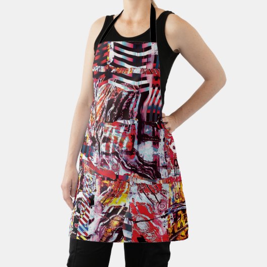 All‑Over Print Apron – Fragmented Pulse Schort (Insitu)