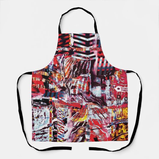 All‑Over Print Apron – Fragmented Pulse Schort (Voorkant)