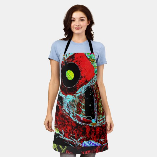 All-Over Print Apron - Frequency Serpent Abstract Schort (Gedragen)