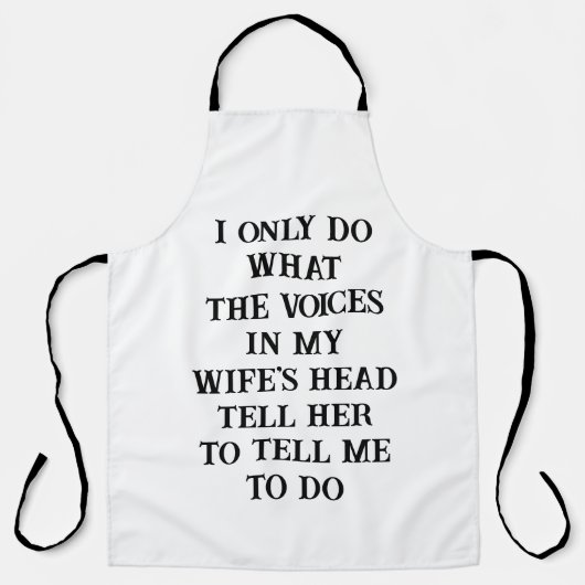 All Over Print Apron Husband Wife's Joke Schort (Voorkant)