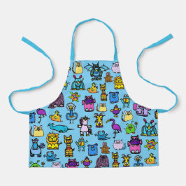 All-Over Print Apron - Light Blue Schort