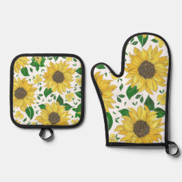 All-Over Print Apron, Medium 26"x30 Ovenwant & Pannenlap Set