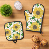 All-Over Print Apron, Medium 26"x30 Ovenwant & Pannenlap Set (Top down)