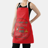 All-Over Print Apron, Medium Christmas Schort (Insitu)