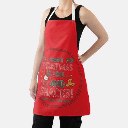 All-Over Print Apron, Medium Christmas Schort (Insitu)