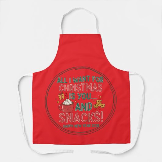 All-Over Print Apron, Medium Christmas Schort (Voorkant)