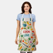 All-Over Print Apron, Medium Schort (Gedragen)