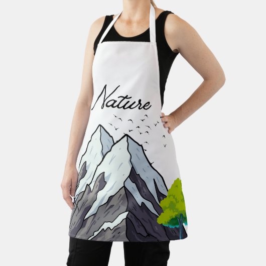 All-Over Print Apron, Medium Schort (Insitu)