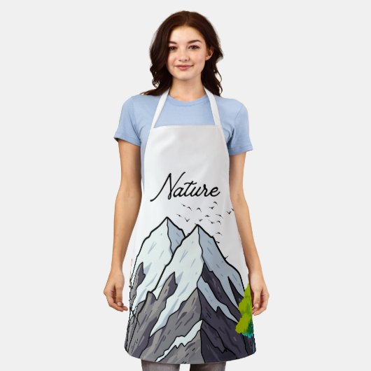 All-Over Print Apron, Medium Schort (Gedragen)