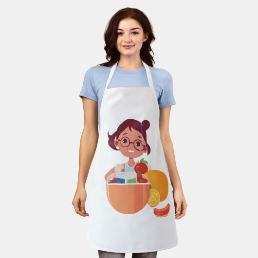 All-over Print Apron, medium Schort (Gedragen)