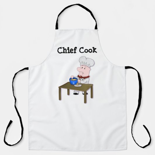 All-over Print Apron met Cartoon Chef Schort (Voorkant)