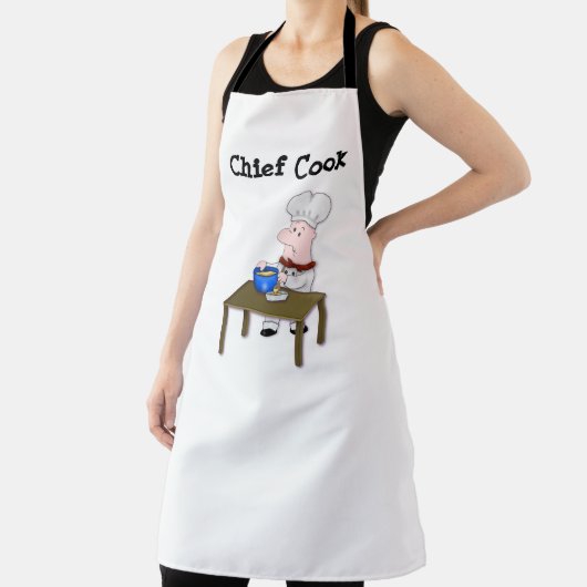 All-over Print Apron met Cartoon Chef Schort (Insitu)