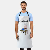 All-over Print Apron met Cartoon Chef Schort (Gedragen)