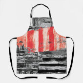 All-Over Print Apron – Red Pulse Abstract Design Schort (Voorkant)