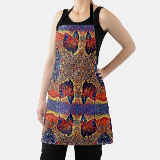 All-over Print Apron RED ROOSTER Schort (Insitu)