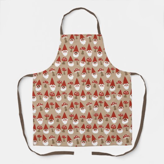 All-over Print Apron voor gnomen en paddenstoelen Schort (Voorkant)