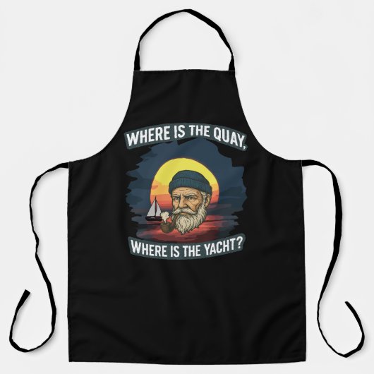 All-Over Print Apron Where is the quay, where is t Schort (Voorkant)