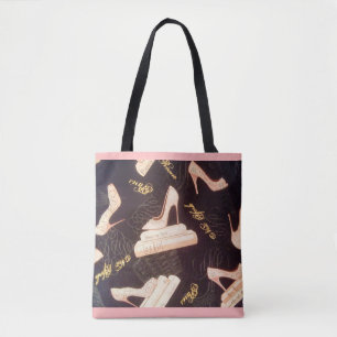 All-Over-Print Canvas tas "Fabulous Pink Shoes"