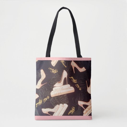 All-Over-Print Canvas tas "Fabulous Pink Shoes" (Voorkant)