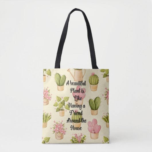 All-over-print Canvas tas, medium met tuinofferte Tote Bag (Voorkant)