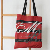 All-over-print canvas tas met grote rode strepen