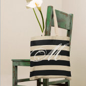 All-over-print Canvas tas met grote zwarte strepen