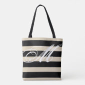 All-over-print Canvas tas met grote zwarte strepen (Achterkant)