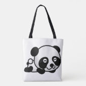 All-Over-Print Canvas Tas. Panda. Tote Bag (Achterkant)