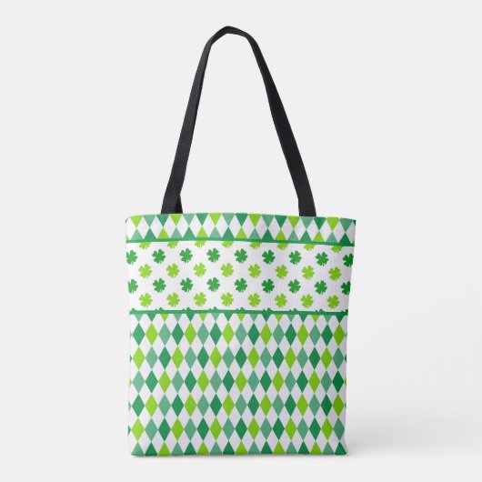 All-Over-Print Canvas tas voor diamanten en shamro (Achterkant)